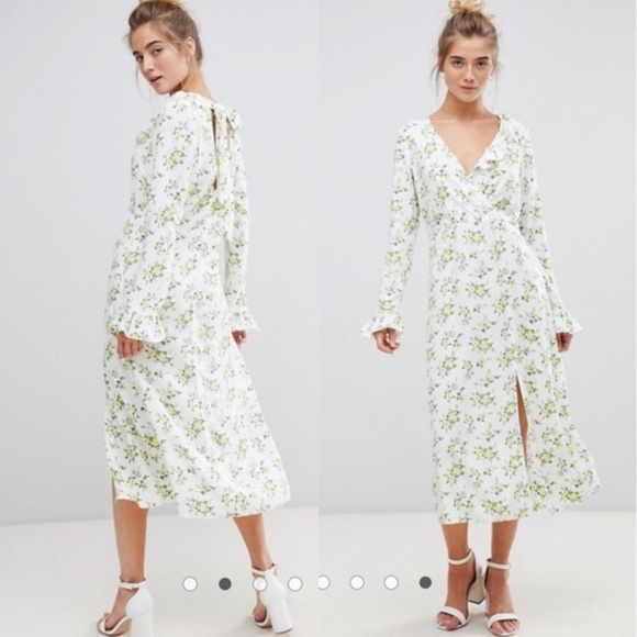 ASOS Dresses & Skirts - NWT ASOS Yellow Ditsy Floral White Maxi Dress